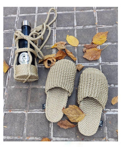 Sandalia pantufla Slippa Camel